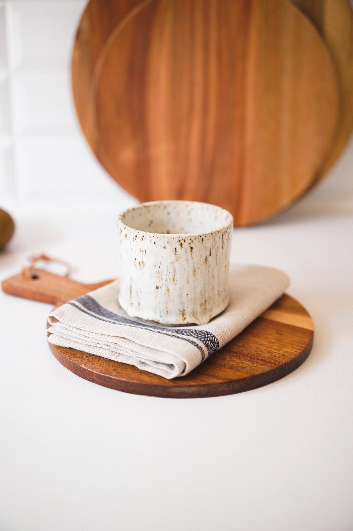 White with Brown Speckled Mug
